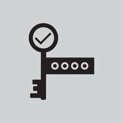 Key icon. User key with security password. Account protection. Unlock, password correct, success login concept. Modern graphic element for landing page, ui, infographic, icon