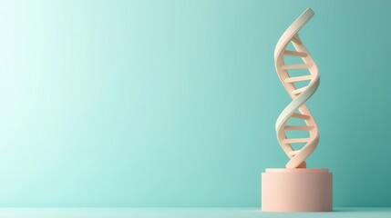 A conceptual design of a trophy as a DNA strand, representing scientific achievement, Futuristic, 3D Modeling