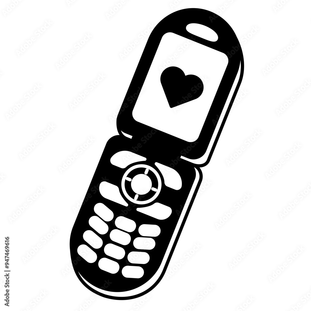 Sticker flipphone glyph icon