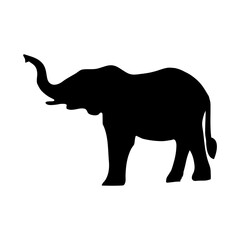 Elephant Silhouette Silhouette of a desert elephant - digitally hand drawn vector illustration  