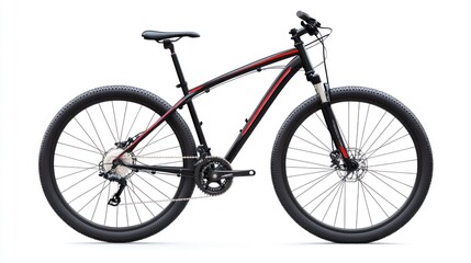 Obraz premium Black Mountain Bike with Red Accents