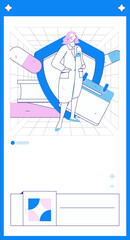 Medical characters fighting the epidemic flat vector concept operation hand drawn illustration
