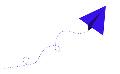Dashed line paper airplane route Vector Paper Airplane Send With Dotted Lines Flat Style Paper
