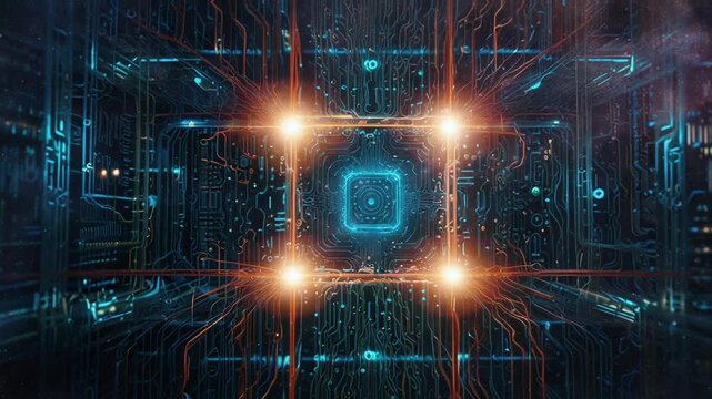 circuit board background Smooth looping video with 4K animation 
