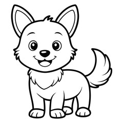 children's coloring book a dog with a black outline