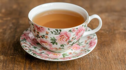 Fototapeta premium Earl Grey tea from England in a floral teacup, Earl Grey, England, floral