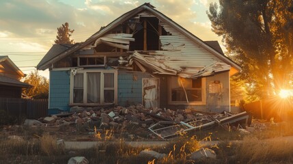 Building affected by seismic activity
