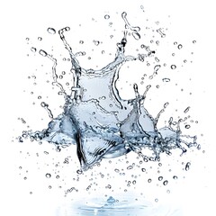 Powerful Water Splash Captured Against a Seamless White Background