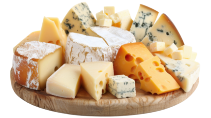 Various kinds of cheeses isolated on white background