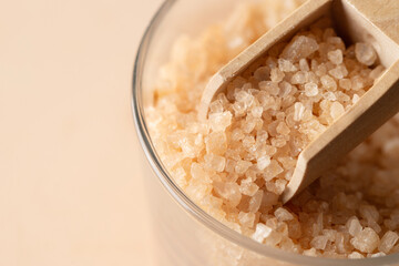 Close up of bat salt texture for spa and relax cocnept