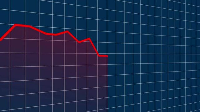 Line Chart Showing Steep Decline on Grid