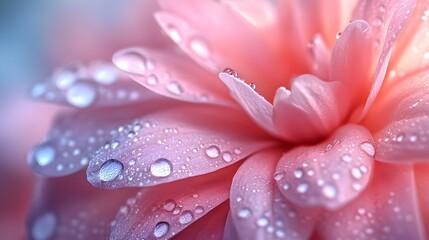 Fototapeta premium Magical Pastel Petals Adorned with Delicate Water Droplets