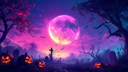 Fototapeta premium Halloween ハロウィン かぼちゃ コウモリ 秋