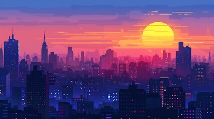 Fototapeta premium Sunset Cityscape