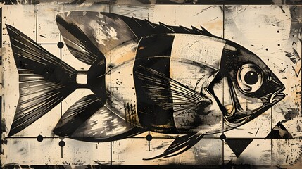 Abstract Fish Illustration.