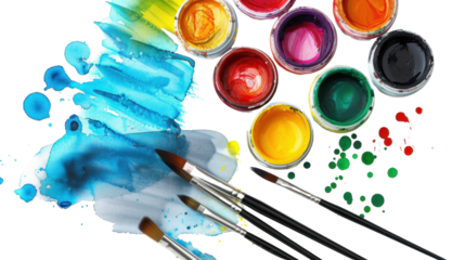 Palette of colors brush isolated on white background