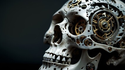 Mysterious Skull with Gothic Engravings in a Dark Fantasy Setting