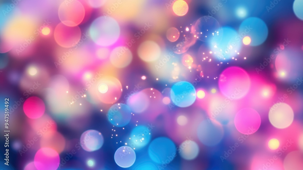 Poster abstract bokeh background with sparkling lights