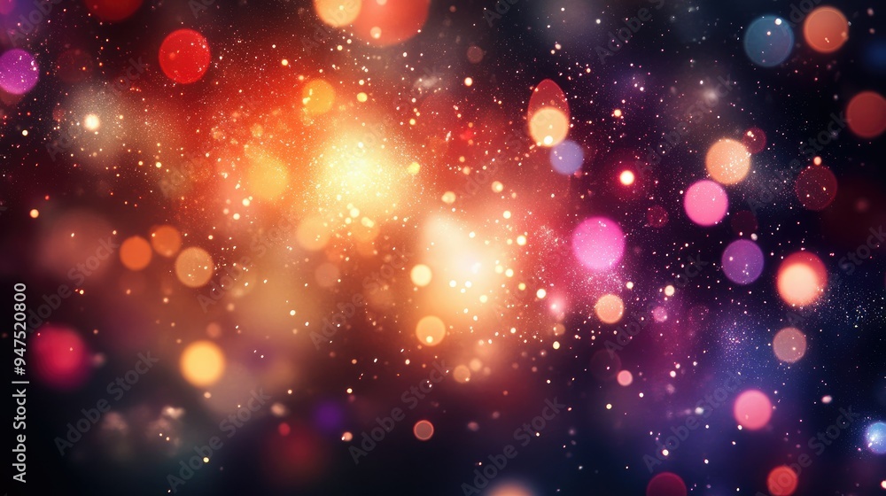 Poster abstract bokeh background with sparkling lights