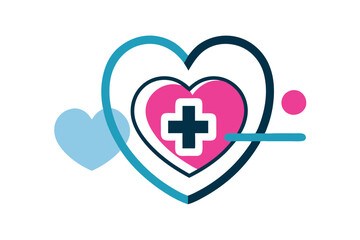 Heart Icon Pictorial Mark for Healthcare Clinic Branding