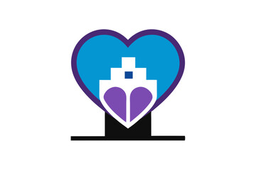 Heart Icon Pictorial Mark for Healthcare Clinic Branding