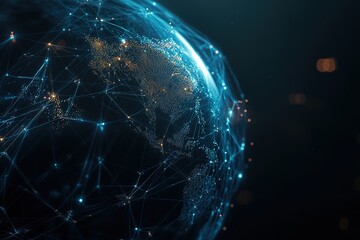 Digital globe with light network, connectivity concept