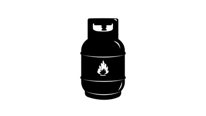 propane gas cylinder, black isolated silhouette