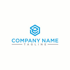 E letter logo in the form of hexagons and cube logos with letter designs for corporate identity