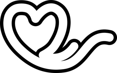 Heart continuous line drawing of love concept