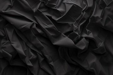 A black matte texture with creases and folds, resembling crumpled paper or fabric