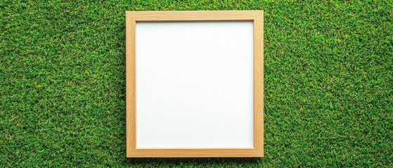 White Frame on Green Lawn. Generative ai