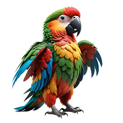 Obraz premium Fantasy parrot on transparent background