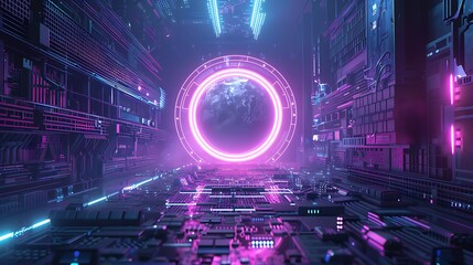 Neon Glow Corridor