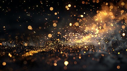 Naklejka premium Golden Sparkles and Light Rays