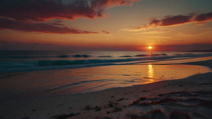 Scenic Coastal Sunset at Golden Hour