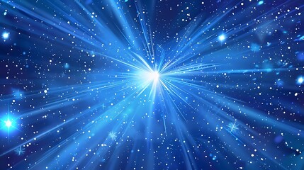 Bright Starburst with Blue Rays