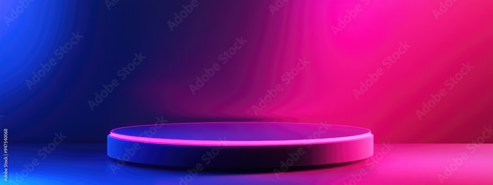 Aufkleber minimalist abstract background with a pedestal featuring 3d illustration and rendering