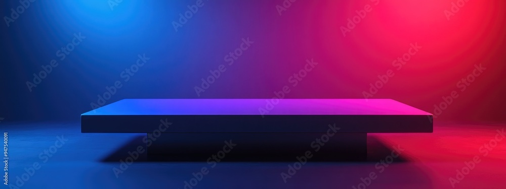 Aufkleber Empty contemporary studio table backdrop ideal for showcasing products with space for content display 3D rendering