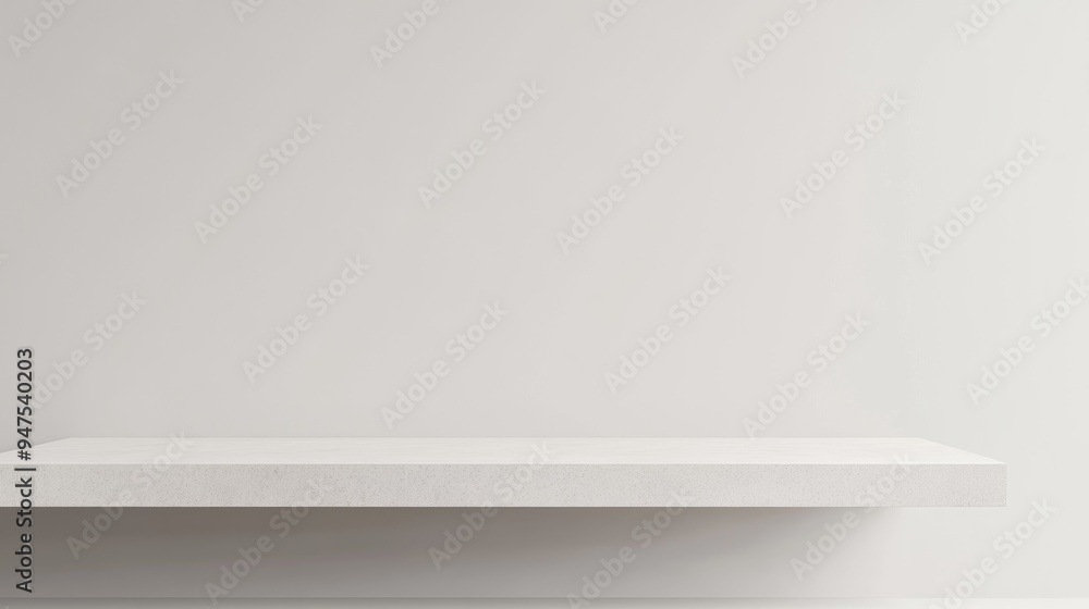 Poster Empty countertop backdrop for business presentations featuring a 3D render studio photography perspective an empty product display with a white background and ample copy space as well as a banner