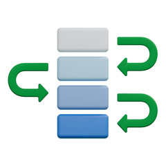 workflow management procedure 3d illustration