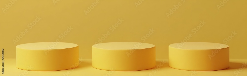 Poster yellow podium design for first second and third places 3d rendering