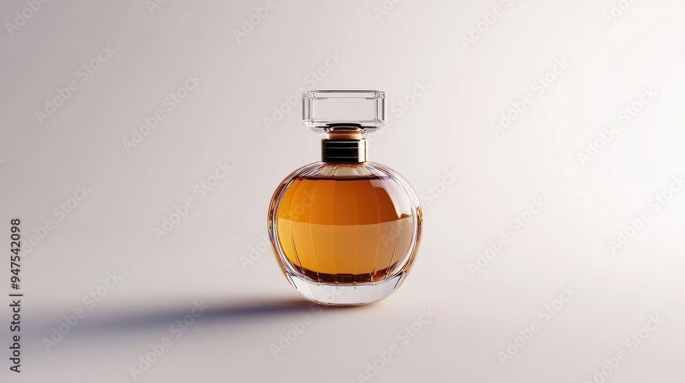 Poster perfume bottle on a white background with 3d rendering