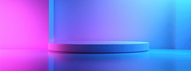 Blue pastel template featuring a studio scene for product display with a tabletop and background flooring Platforms designed for presentation creating an abstract composition in 3D illustration