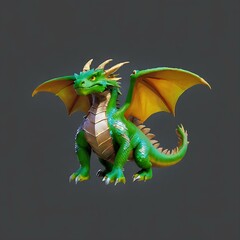 Fototapeta premium Fantasy Art of a Fierce Dragon in Flight: Mystical Beast with Powerful Fire Magic