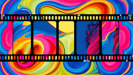 background with film strip.abstract colored background with film strip.