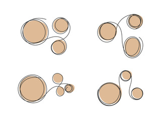 Abstract circle line shape hand drawn isolated vector illustration.
