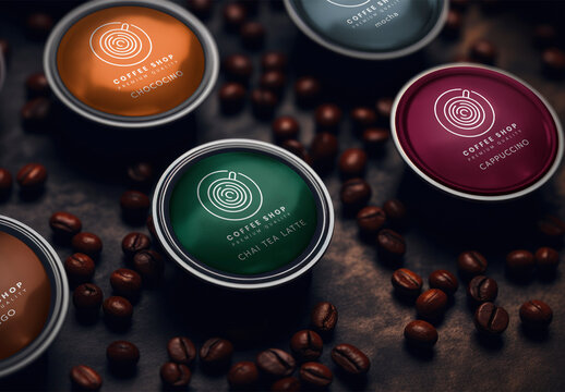Product Coffee Capsules Mockup With Generative AI