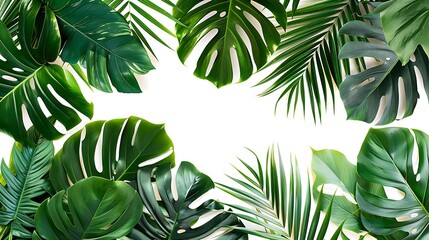 Tropical Leaves Frame