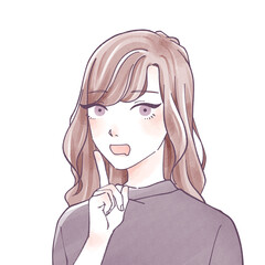 空腹な女性　水彩