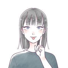 失敗した女性　水彩